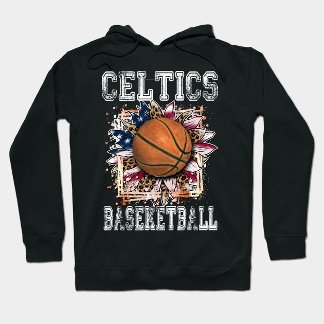 American Flag Personalized Celtics Proud Name Basketball Hoodie by Irwin Bradtke